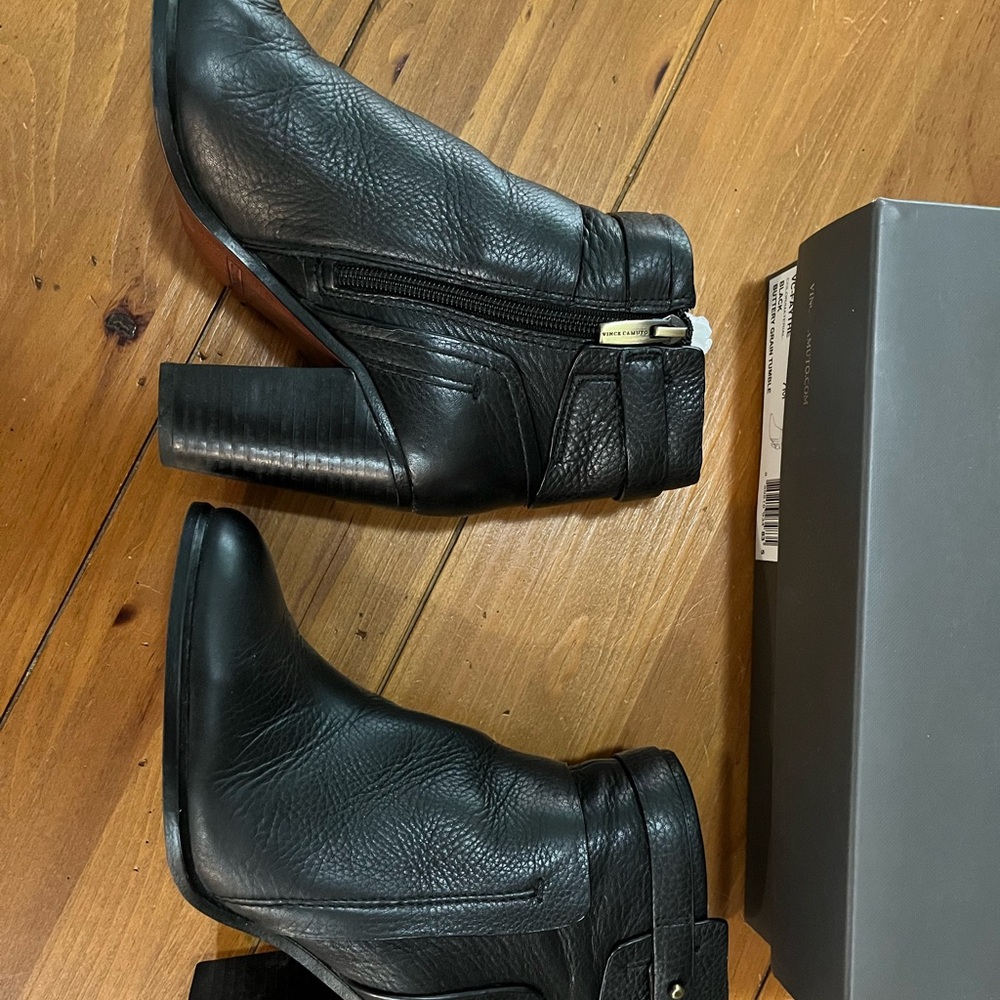 Vince Camuto Textured Black Heeled Boots